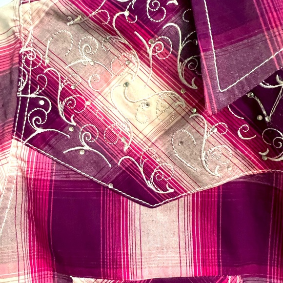 Cowgirl Hardware Girls Pearl Snap Sparkle Western Rodeo Shirt - Picture 4 of 9